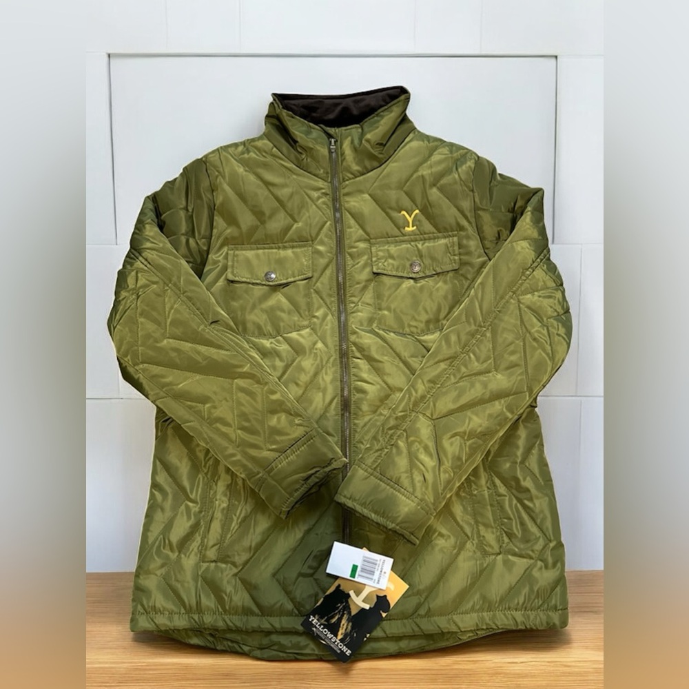 NWT WOMEN YELLOWSTONE DUTTON RANCH QUILTED SAGE COAT SIZE LARGE